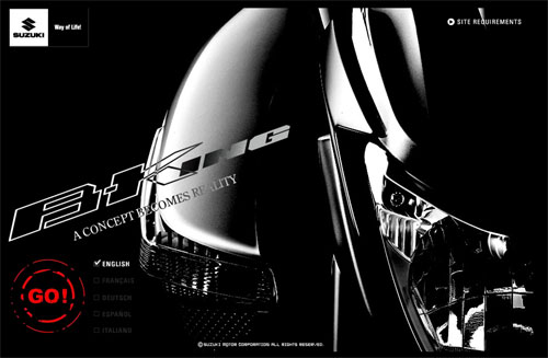 Copie écran intro site Suzuki BK