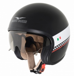 Casques Jet Suomy et Moto Guzzi noir à carreaux