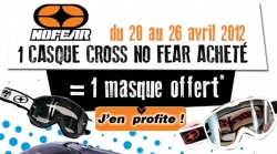Shop Moto Expert : 1 masque offert pour l'achat d'un casque cross Nofear jusqu'au 26 avril