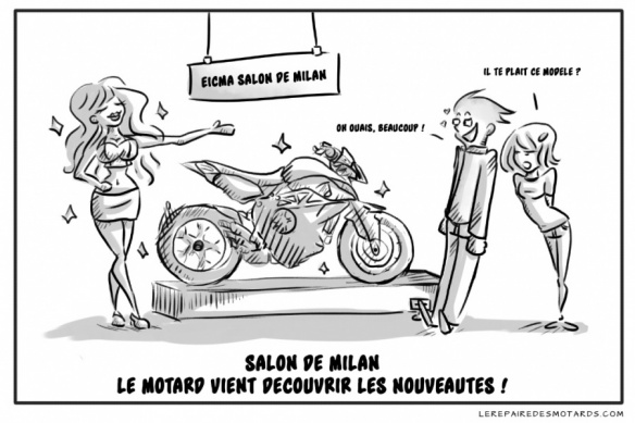 Le motard vient découvrir les nouveautés... toutes les nouveautés...