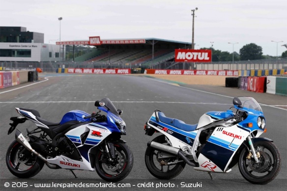 La GSX-R 1000 de 2015 et la 750 de 1985