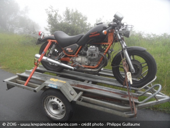 Guzzi préparée pour la Punks Peak