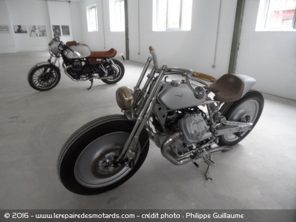 prépa Moto Guzzi sur base California aux Wheels & Waves