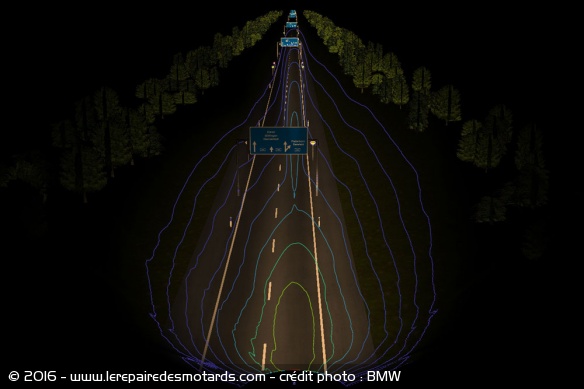 Simulation d'éclairage avec un phare laser Simulation d'éclairage avec un phare laser