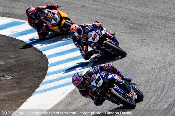 Lowes et Van der Mark lors de l'épreuve de Laguna Seca