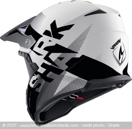 Casque cross Shark Varial noir et blanc