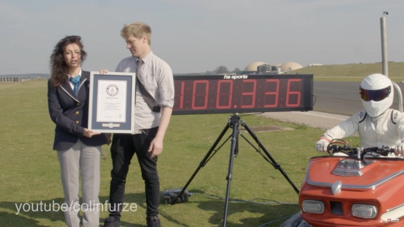 Le record entré au Guiness Book : 100.336 mp/h