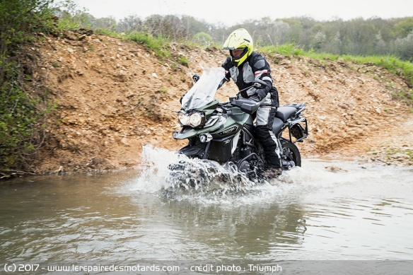 Franchissement de rivière au Triumph Tiger Day
