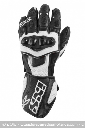 Gants cuir sport IXS coloris noir et blanc 