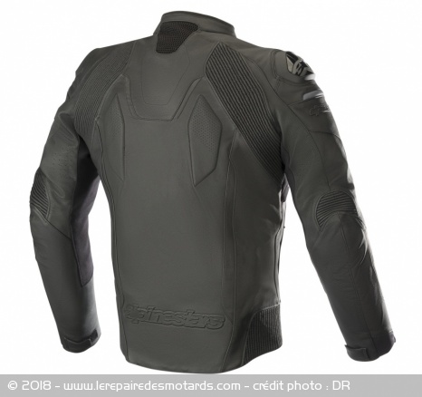 Vue de l'arrière de la veste en cuir Alpinestars Caliber Vue de l'arrière de la veste en cuir Alpinestars Caliber