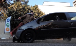 Crash-test d'une trottinette contre une voiture - Crédit photo : MMA