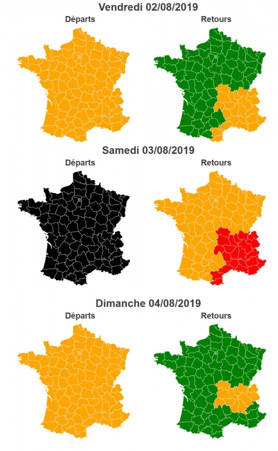 Les prévisions de Bison Futé pour le week-end du 2 au 4 août Les prévisions de Bison Futé pour le week-end du 2 au 4 août