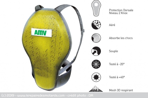 Au Salon de Lyon, AMV offre aussi des protections dorsales Allshot niveau 2 aux participants