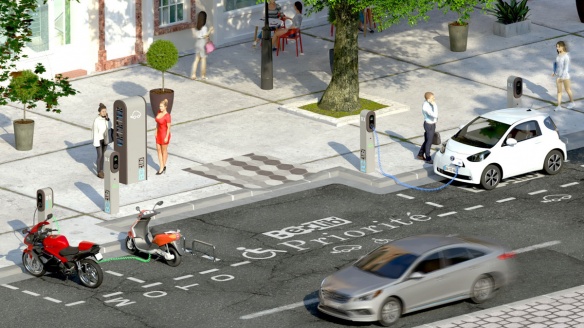 2.000 nouvelles bornes de recharge à Paris - Crédit photo : Total