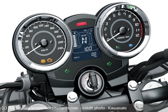 Le compteur de la Kawasaki Z650 RS Le compteur de la Kawasaki Z650 RS