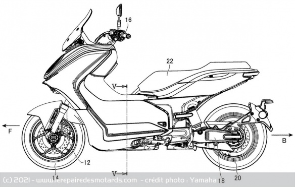 Le scooter électrique Yamaha E01 en approche Le scooter électrique Yamaha E01 en approche