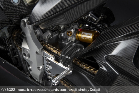 L'amortisseur arrière Öhlins de la Ducati MotoE