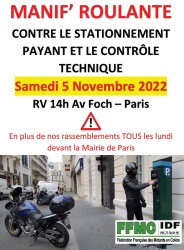 Manif contre le stationnement payant et le contrôle technique