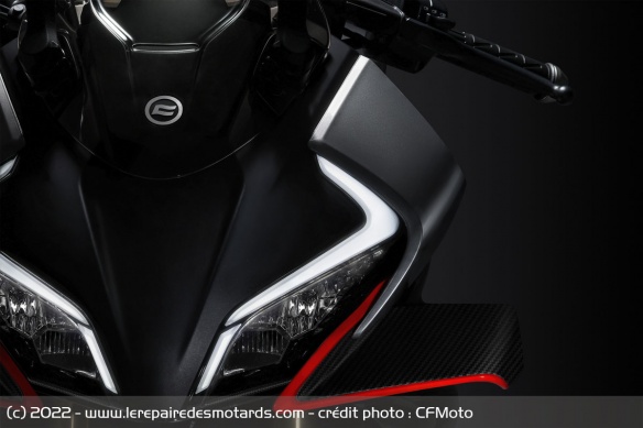 Le phare avant de la CFMoto 450 SR