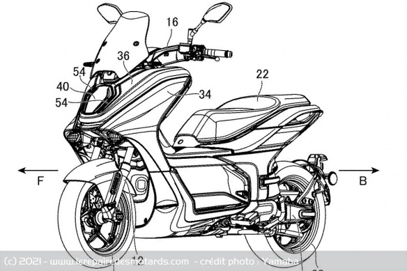 Le dessin technique du Yamaha E01 de série