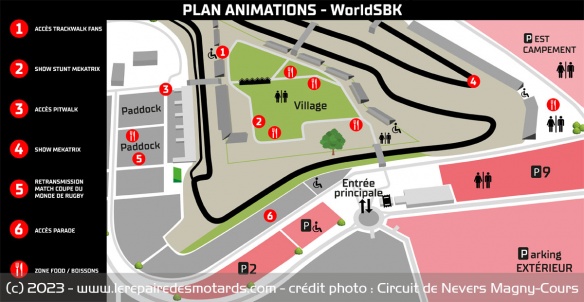 Le plan des animations de Magny-Cours pour la venue du WorldSBK Le plan des animations de Magny-Cours pour la venue du WorldSBK