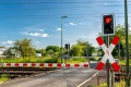 Une signalisation lumineuse à essai passages à niveau