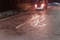 De huile versée route à motards