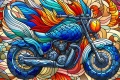 Art lumineux vitraux moto tendance déco