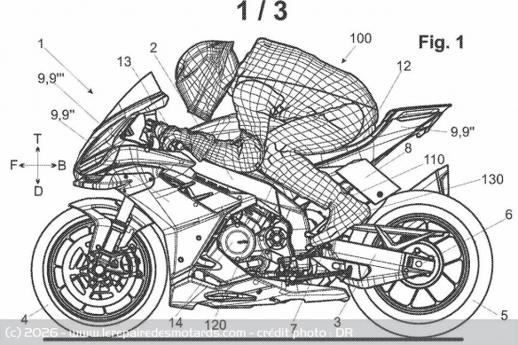 Aprilia imagine des ailerons de selle pour ses sportives de route Aprilia imagine des ailerons de selle pour ses sportives de route