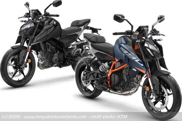 Les KTM 125 et 390 Duke 2026