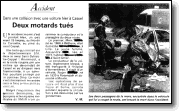 Accident : deux motards tués