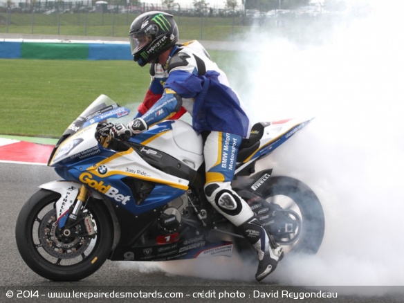 Sylvain Barrier lors de son deuxième titre superstock à Magny-Cours