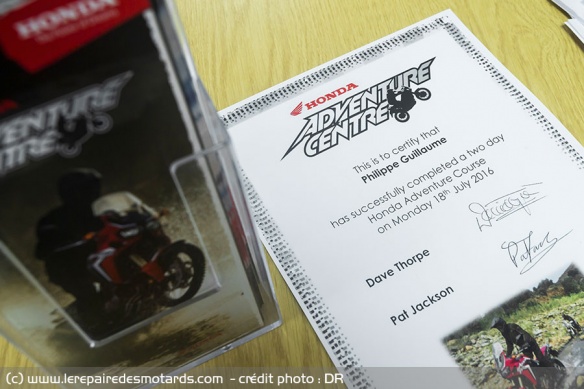 Certificat de Formation Honda Adventure Centre