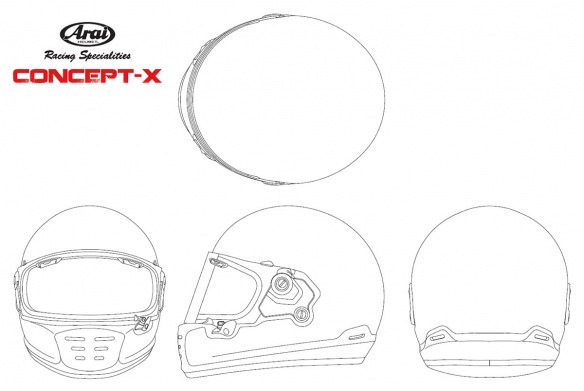 Le dessin du casque Arai Concept-X