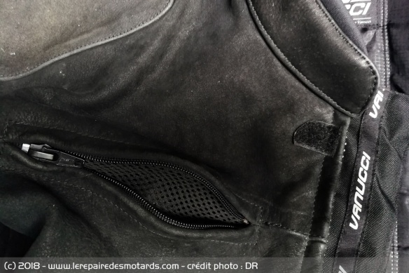 Ventilation poitrine du blouson Vanucci Nubuck