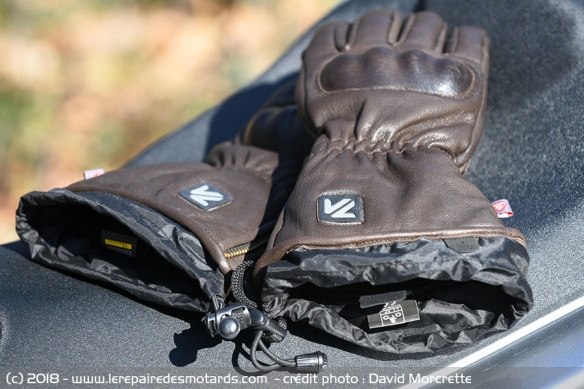 Gants chauffants en cuir VQuattro Virago