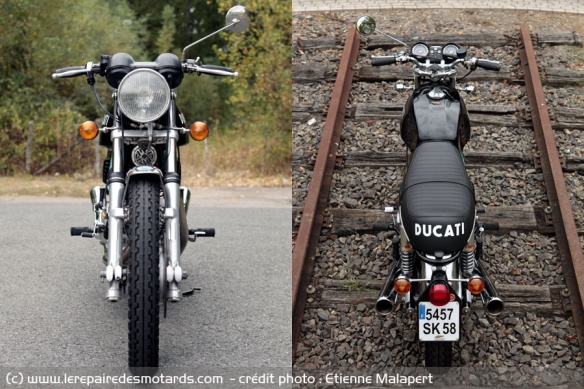 Mince comme un mannequin anorexique et dessinée au pinceau d'aquarelle. Assurément l'une des plus belles Ducati jamais construites...