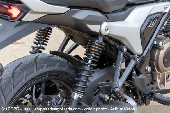 Les amortisseurs arrière de la Hero Hunk 440