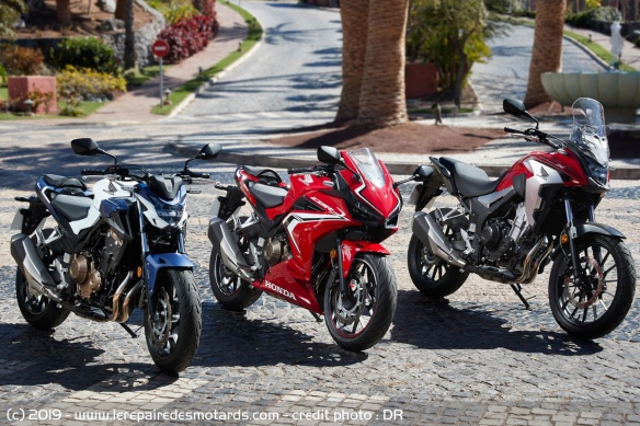 Essai comparatif des Honda CB500F, CB500X et CBR500R