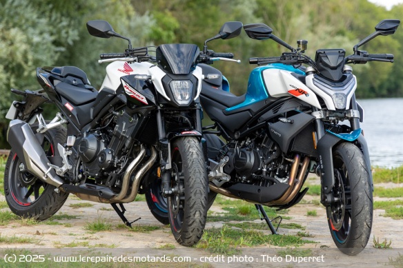 Les Honda CB500 Hornet et CFMOTO 450NK
