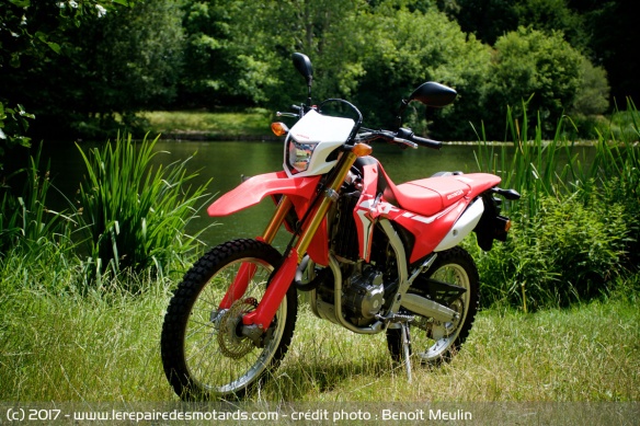 Essai Honda CRF250L : statique Euro4 côté gauche