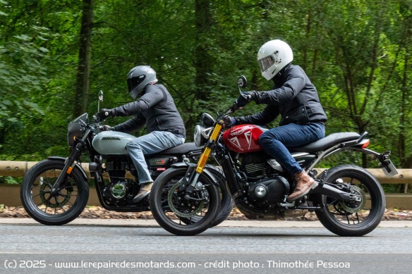 Ergonomie naturelle et souplesse moteur rendent faciles les évolutions urbaines de la GB350S