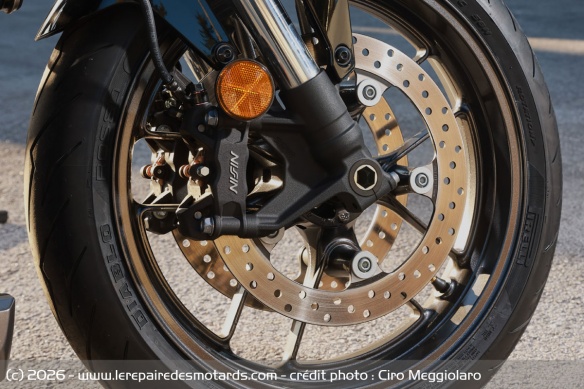 Le frein avant de la Honda WN7