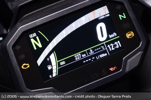 Si le modèle standard se contente d'une instrumentation LCD, la SE bénéficier d'un écran TFT
