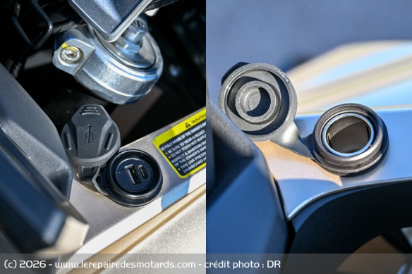 Les prises USB et 12V de la Mash GT750