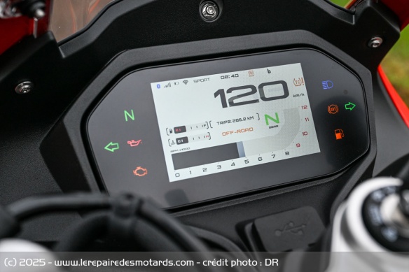 Le compteur de la QJMOTOR SRK 600 RS