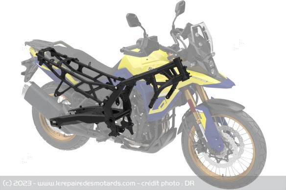 Le cadre en acier de la Suzuki V-Strom 800 DE