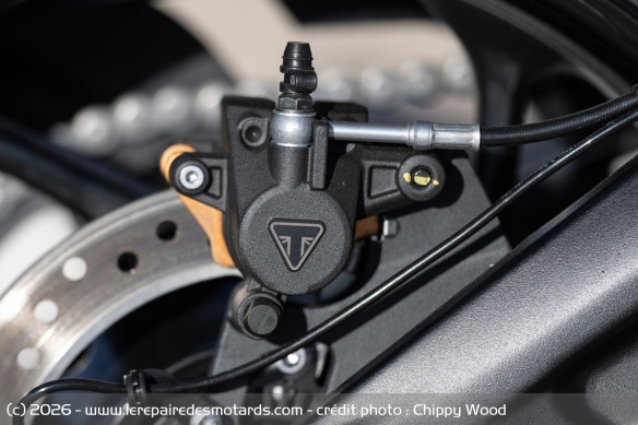 Le frein arri&egrave;re de la Triumph Tiger Sport 660