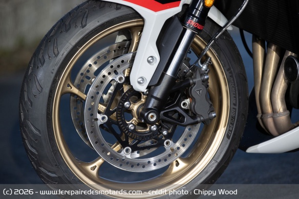 Les jantes à 5 branches sont ici chaussées de Michelin Road 6