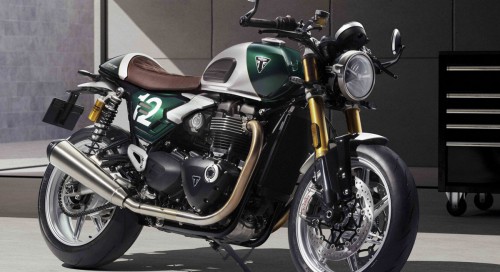 Guidons bracelets, selle mono, livr�e sp�ciale... Triumph revisite la Speed Twin � la mani�re des Caf� Racers des 60's � travers une �dition tr�s limit�e 